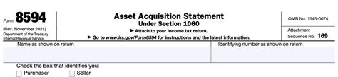 Irs Form 8594 Instructions Asset Acquisition Statement