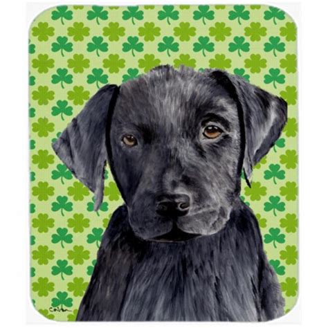 Labrador Black St Patricks Day Shamrock Portrait Mouse Pad Hot Pad Or Trivet 1 Ralphs