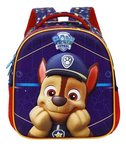 Mochila De Costas Infantil D Patrulha Canina Chase Xeryus Cor Azul E