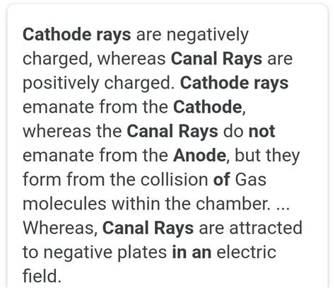 What Is The Difference Between Canal Anode And Cathode Rays Brainly In