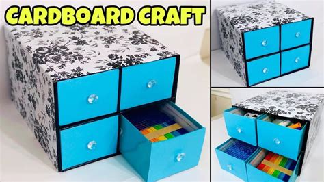 MAKE DRAWER FROM CARDBOARD | EASY CARDBOARD CRAFT | CARDBOARD STORAGE ...