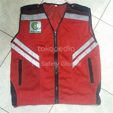 Jual Rompi Rompi Jaring Rompi Logo Security All Size Warna Merah