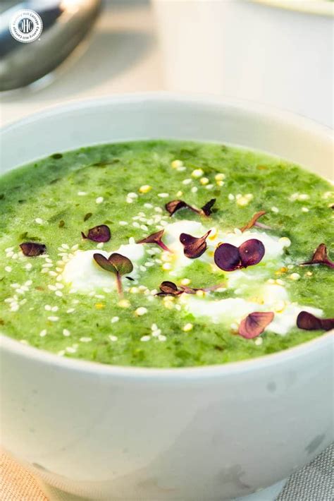 Cress Soup with Potatoes and Spinach