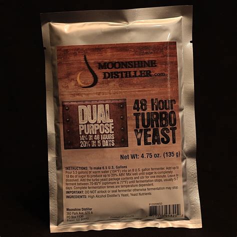 Bulk 48 Hour Turbo Yeast 135g Moonshine Distiller