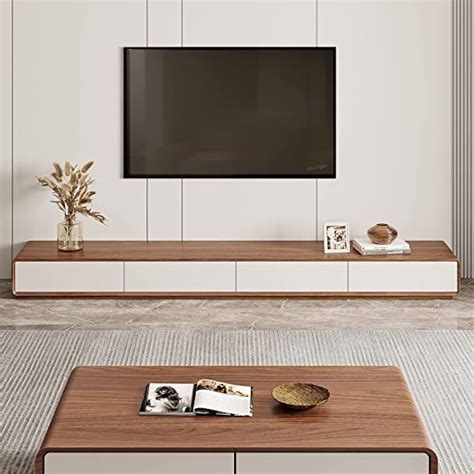 Povison Donicy Modern Solid Wood Tv Stand Lowline Media Console With 4