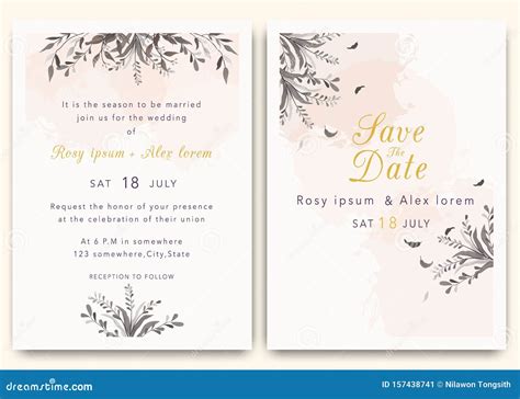 Invitaciones De Boda Guardar El Dise O De La Tarjeta De Fecha Con