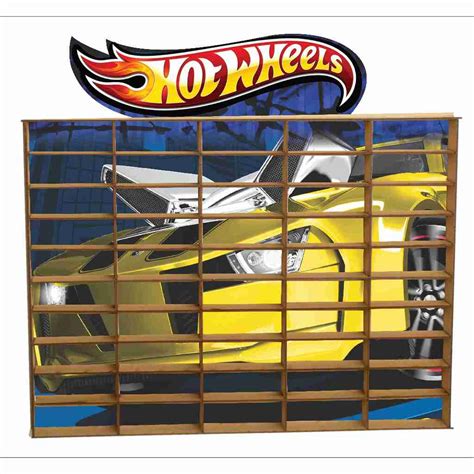 Estante Porta Hot Wheels Para 50 Carrinhos Mdf Adesivado Cor Cru Shopee Brasil