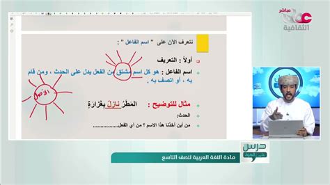 شرح درس اسم الفاعل للصف التاسع الفصل الدراسي الثاني Youtube