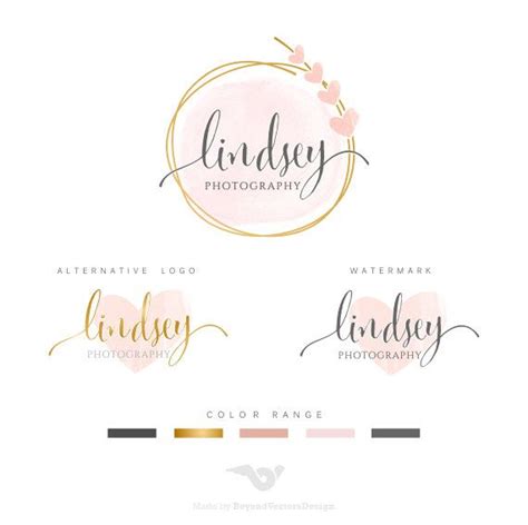 Premade Branding Kit Photography Logo Set Watermark Handwritten