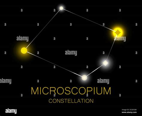 Microscopium Constellation Bright Yellow Stars In The Night Sky A