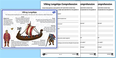 Vikings Longships Reading Comprehension Teacher Made