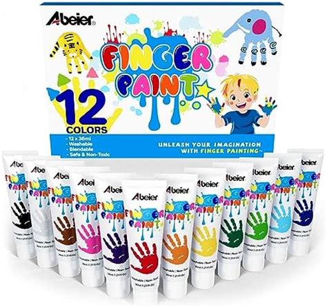 ABEIER Peinture Lavable Pour Enfants Peinture Au Doigt Non Toxique