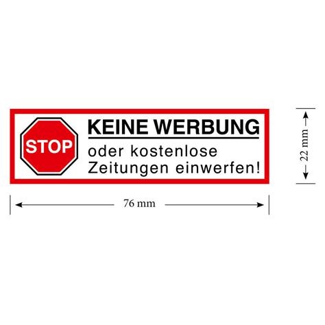 X Stop Bitte Keine Werbung Briefkasten Aufkleber Witterungsbest Ndig