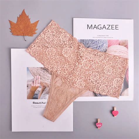 Culotte Slip Strings Sexy En Dentelle Transparente Pour Femmes Lingerie Haute Audio Grande