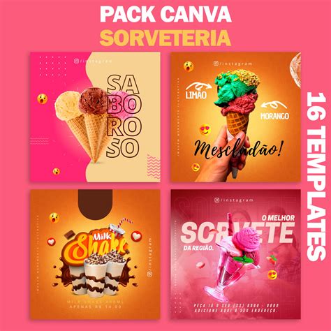 Pack Canva Edit Vel Sorveteria Elo Produtos Especiais