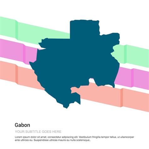 Diseño De Mapa De Gabón Con Vector De Fondo Blanco Vector Premium