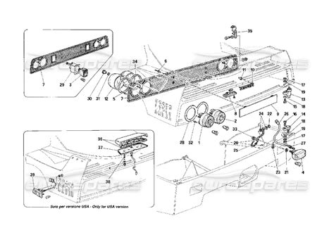 Ferrari F40 Rear Lights Parts Diagram (114)