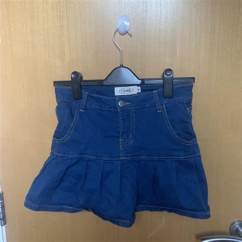 Blue denim CIDER mini skirt with built in... - Depop