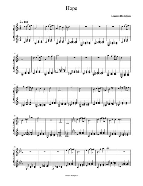 Hope Sheet Music For Piano Solo