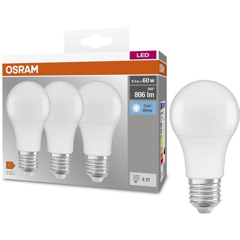 Set 3 Becuri Led Osram E27 8 5w 806lm Lumina Neutra