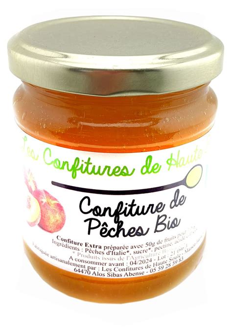 Confiture de pêche Bio 250 g Confitures de Haute Soule Meilleur