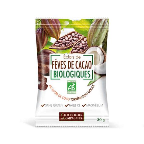 Eclats De F Ves De Cacao Torr Fi Es Enrob S De Sucre De Coco Bio