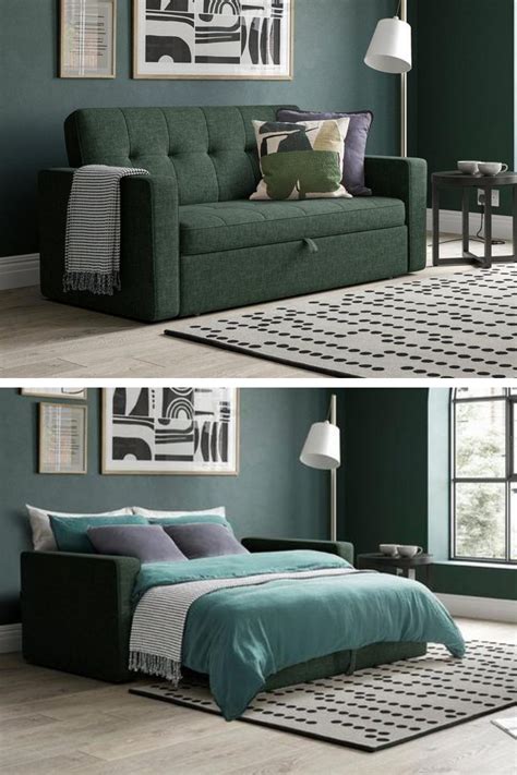 Haze 2 Seater Sofa Bed In Green In 2024 Sofa Frame Sofa Bed Bed Reviews