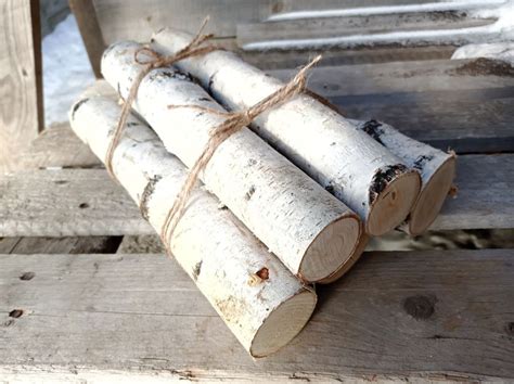 White Birch Logs Birch Log Bundle Birch Pillars Diy Etsy