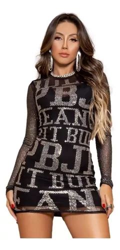 Vestido Tule Strass Luxo Pitbull Jeans 65658 Parcelamento Sem Juros