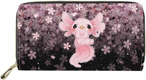 Amazon Zfrxign Axolotl Sakura Wallet Pu Leather Long Clutch Bag