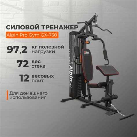 Домашний силовой тренажер Alpin Pro Gym GX-750/кардио полезная нагрузка ...