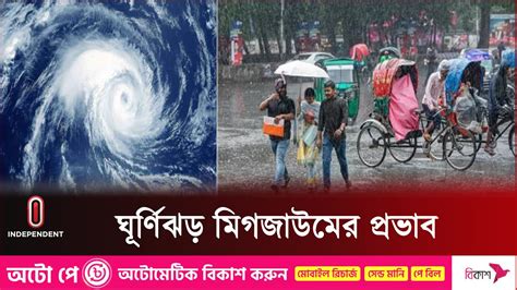 রাত থেকে ঢাকাসহ দেশের বিভিন্ন এলাকায় বৃষ্টি Cyclone Michaung Rain