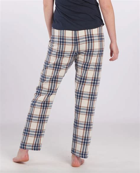 Boxercraft Womens Haley Natural Indigo Metro Plaid Flannel Pajama Pant