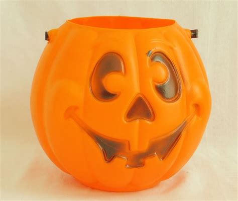 Vintage Jack O Lantern Trick Or Treat Candy Pail Bucket Halloween