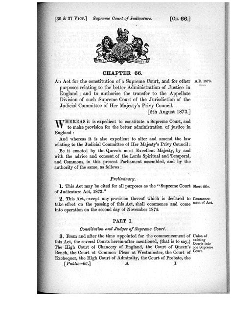 Supreme Court Of Judicature Act 1873 Pt 1a Equity Studocu