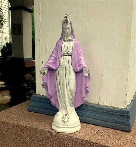 12 Lavender Purple Shabby Jeweled Mother Mary Our Lady Of Grace Rhin