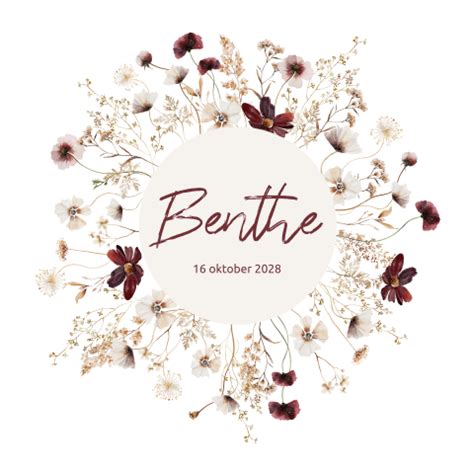 Hip Nude Veldbloemen Geboortekaartje Meisje