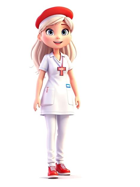 Premium Photo A 3d Cartoon Of A Nurse