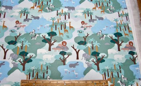 Childrens Safari Animal Cotton Fabric Called Safari Made By Etsy