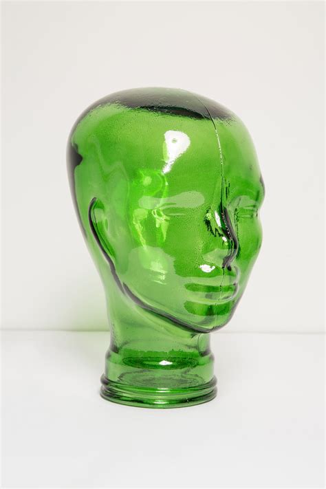 Green Vintage Decorative Mannequin Glass Head Sculpture 1970s Germany At 1stdibs Green Glass