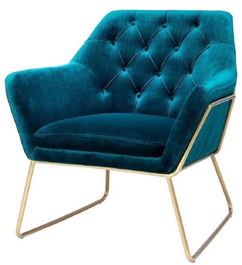 Casa Padrino Luxus Lounge Samt Sessel Blau Messing X X H Cm