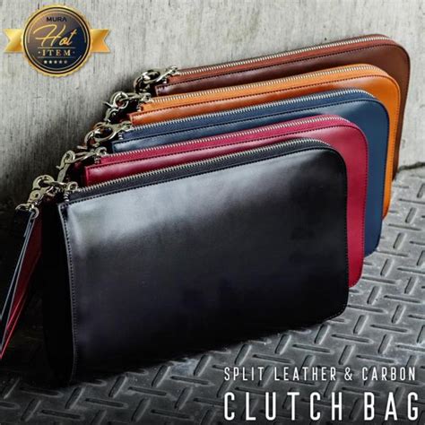 クラッチバッグ メンズ 本革 セカンドバッグ 小さめ カーボンレザー Clutchbag 8財布バッグ メンズレディース Mura