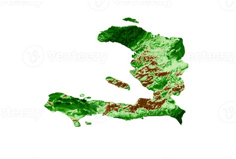 Haïti Carte Topographique 3d Carte Réaliste Couleur 3d Illustration