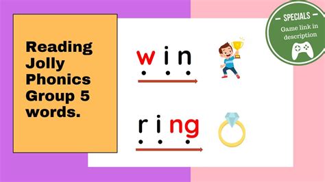 Jolly Phonics Group 5 Z W Ng V Oo Oo Dot Reading Blending Game