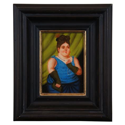 Timeless Treasures Society Lady Oil Painting on Board After Fernando