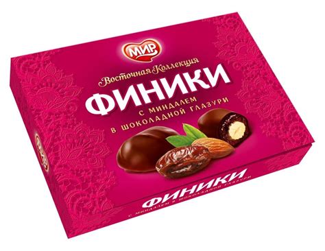 №2 КФ МИР Финики с миндалем в шоколадной глазури 160г — купить оптом в ...