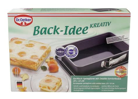 Dr Oetker Springform Rectangular Back Idee With Server Plate Black