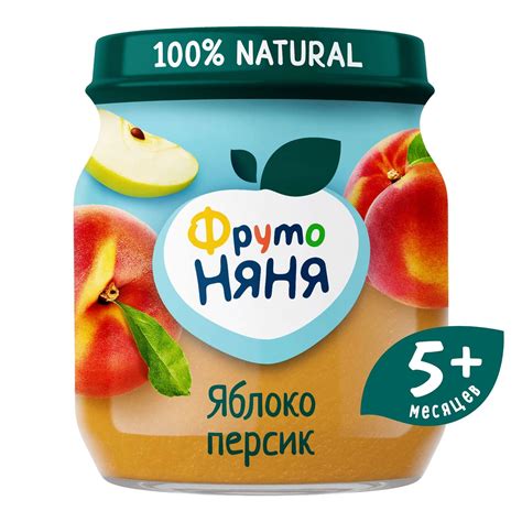Пюре ФрутоНяня яблоко-персик 100г с 5месяцев купить по цене 42.3 ₽ в ...