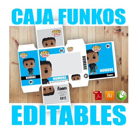 Molde Caja Funko Pop Visor Cajita Kit Imprimible Editable Imprimikits