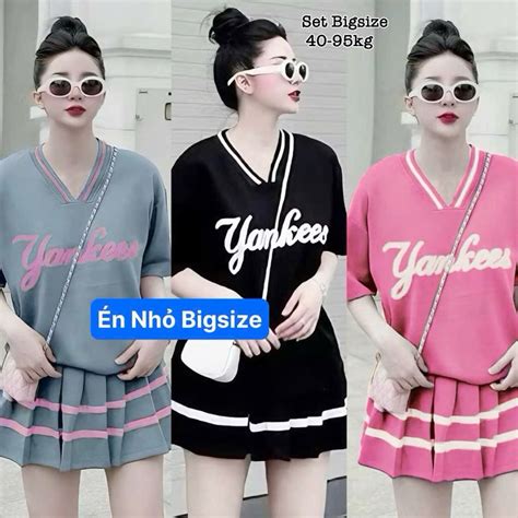 Set Bộ Váy Bigsize Thun Tăm Cổ Tim Thêu Chữ Hot Hit Thời Trang Nữ Cao